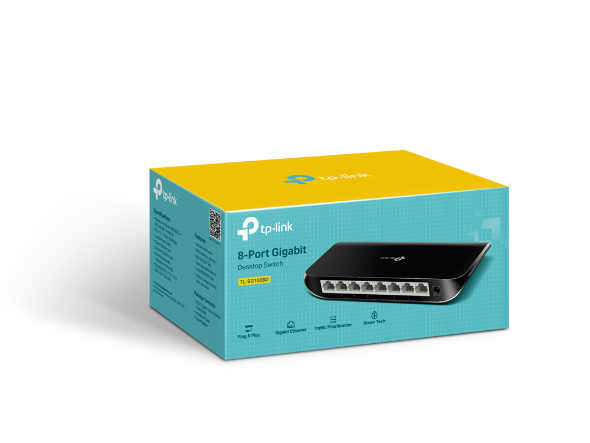  خرید سوئیچ شبکه ۸ پورت گیگ tp-link برند TL-SG1008D | فایبرنت استور 