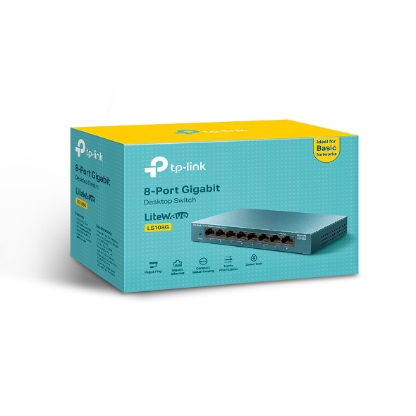  سوئیچ شبکه 8 پورت گیگ TP-LINK بدنه فلزی مدل LS108G | فایبرنت استور 