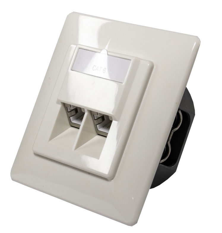 پریز شبکه توکار ۲ پورت CAT6 SFTP | فایبرنت استور