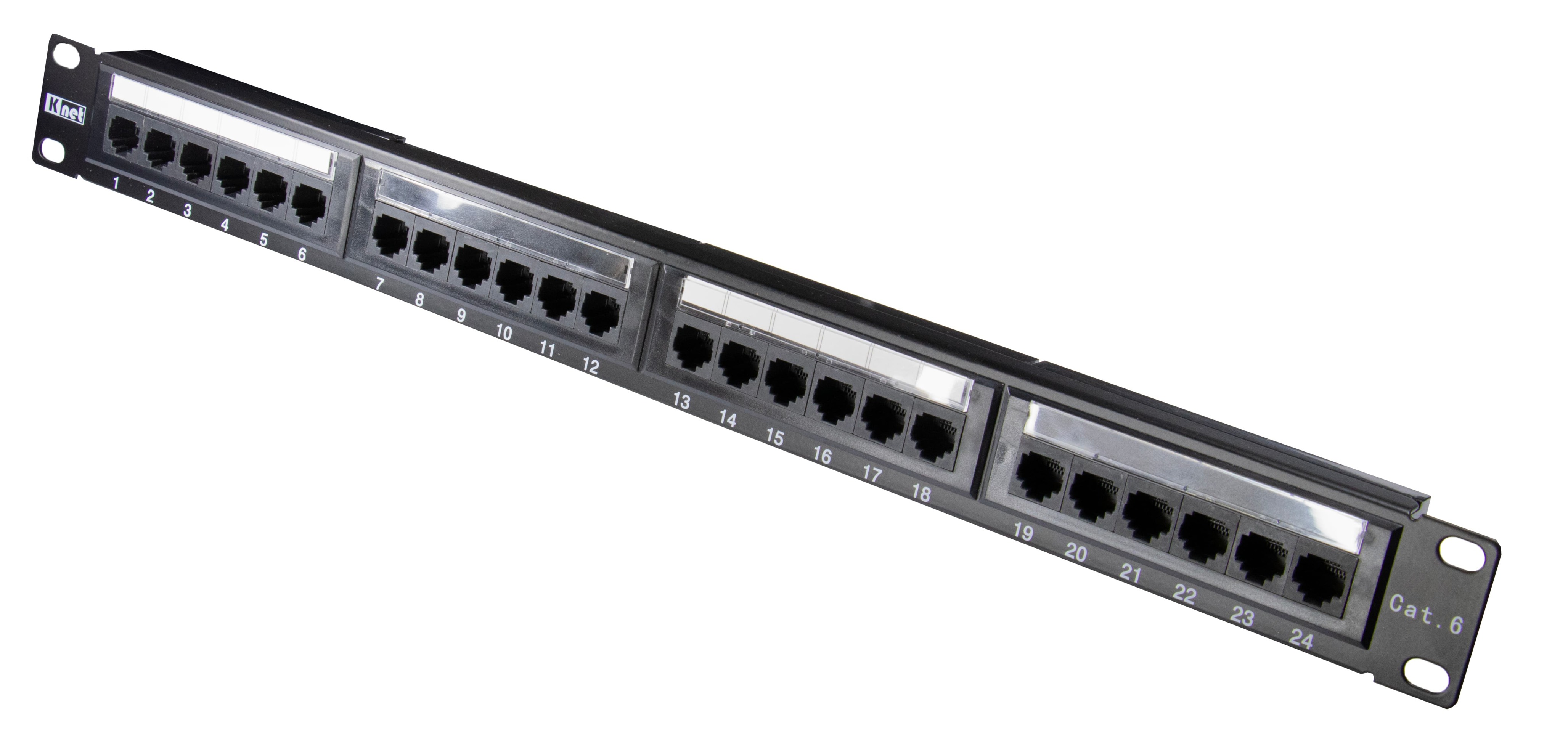  پچ‌پنل شبکه ۲۴ پورت UTP CAT6 برند K-NET | فایبرنت استور 