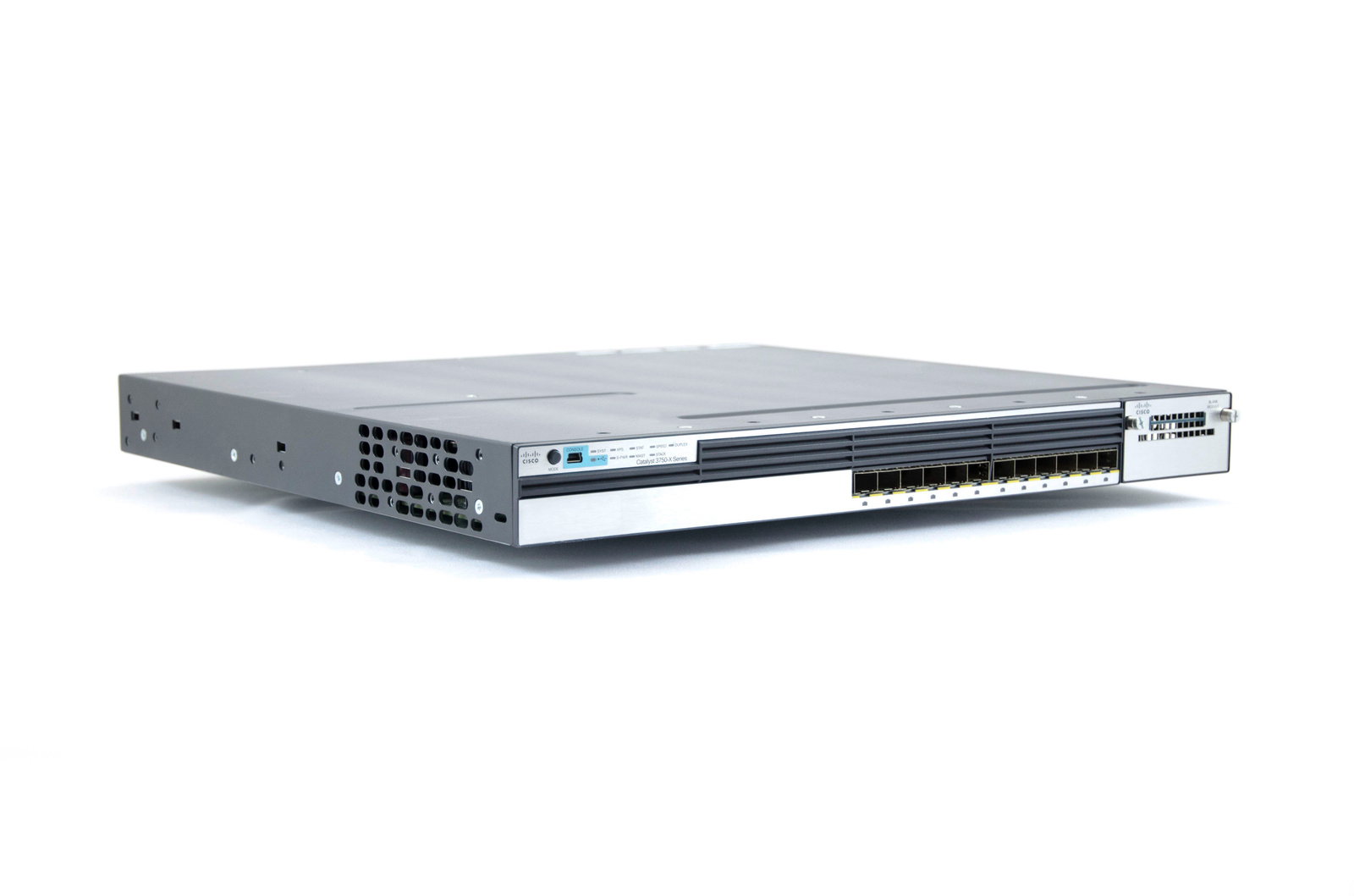  سوئیچ شبکه فیبرنوری سیسکو C3750X-12S-S (ریفر) | فایبرنت استور 