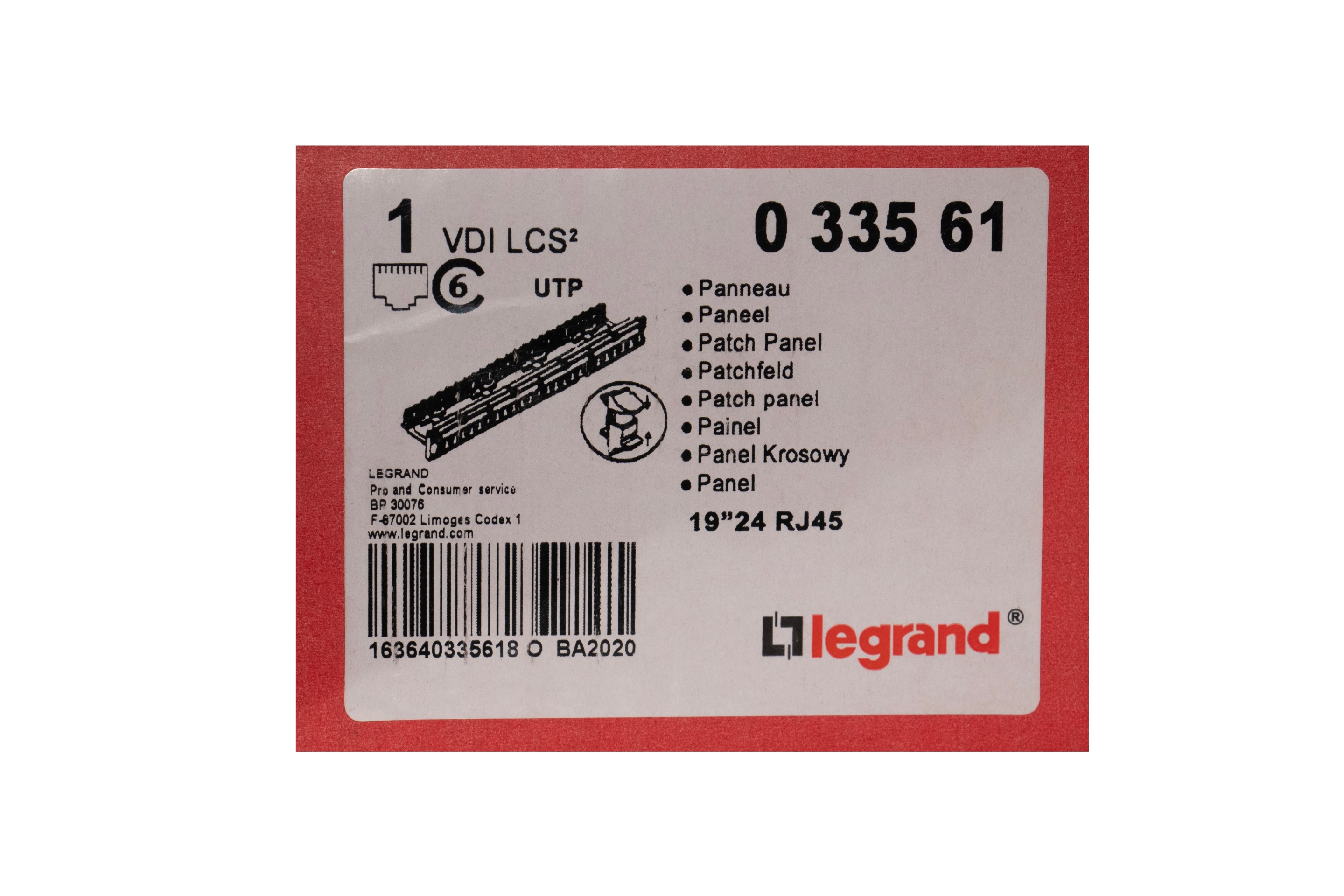  پچ‌پنل وارداتی CAT6 UTP برند لگراند (اورجینال) | فایبرنت استور 
