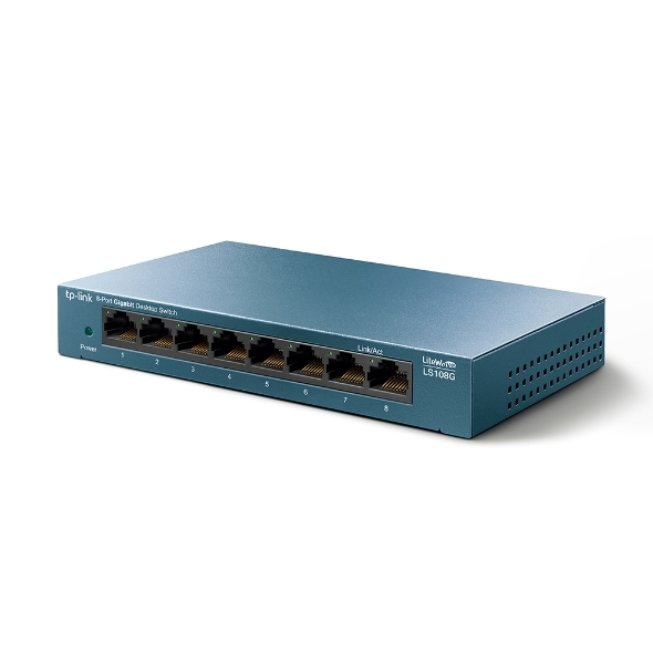 سوئیچ شبکه 8 پورت گیگ TP-LINK بدنه فلزی مدل LS108G | فایبرنت استور