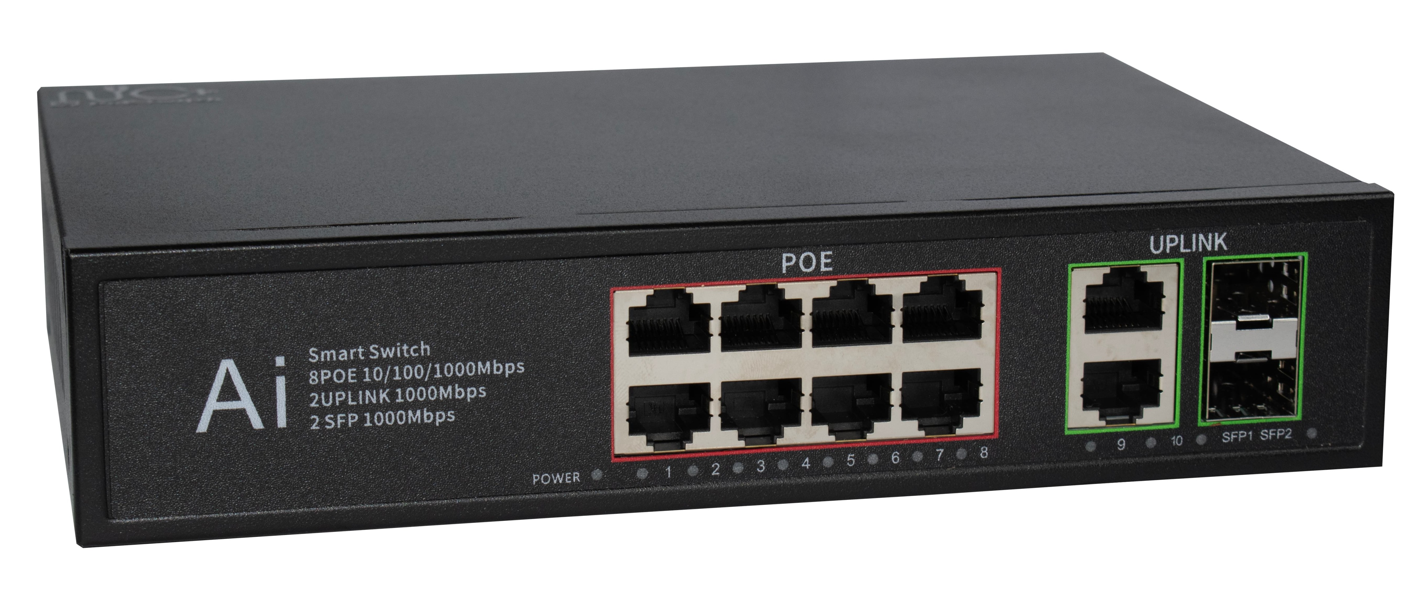 سوئيچ PoE شبکه ۸ پورت گیگ با آپلینک های گیگ و اسلات SFP برند NC | فایبرنت استور