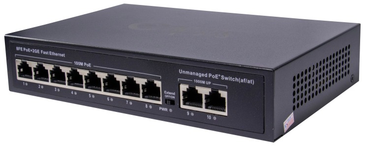 سوئيچ PoE شبکه ۸ پورت 10/100 با آپلینک های گیگ برند CAPSIS | فایبرنت استور