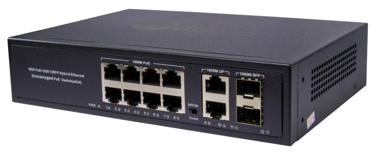 سوئيچ PoE شبکه ۸ پورت گیگ با آپلینک های گیگ و ۲ اسلات SFP برند CAPSIS | فایبرنت استور