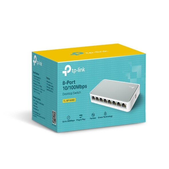  خرید سوئیچ شبکه 8 پورت 10/100 TP-LINK مدل TL-SF1008D | فایبرنت استور 